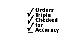 ORDERS TRIPLE CHECKED FOR ACCURACY