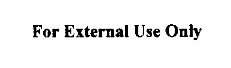 FOR EXTERNAL USE ONLY