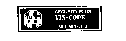 SECURITY PLUS VIN-CODE SECURITY PLUS 800 505 2836