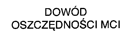 DOWOD OSZCZEDNOSCI MCI