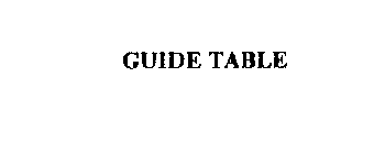 GUIDE TABLE