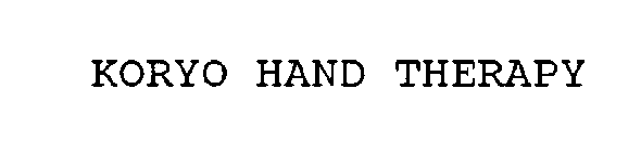 KORYO HAND THERAPY
