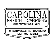 CAROLINA FREIGHT CARRIERS CORPORATION CHERRYVILLE N. CAROLINA ICC MC 2253