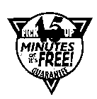 15 MINUTES OR IT'S FREE! PICK UP GUARANTEE