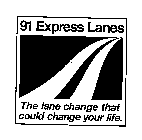 91 EXPRESS LANES THE LANE CHANGE THAT COULD CHANGE YOUR LIFE.