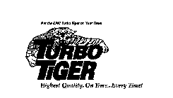 PUT THE EPIC TURBO TIGER ON YOUR TEAM TURBO TIGER HIGHEST QUALITY, ON TIME...EVERY TIME!