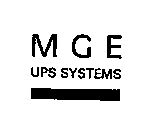 M G E UPS SYSTEMS