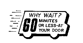WHY WAIT? 60 MINUTES OR LESS-AT YOUR DOOR