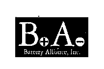 B+A- BATTERY ALLIANCE, INC.