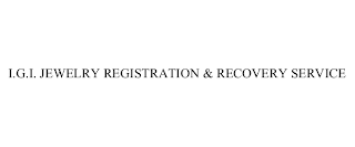 I.G.I. JEWELRY REGISTRATION & RECOVERY SERVICE