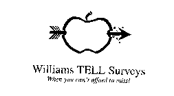 WILLIAMS TELL SURVEYS WHEN YOU CAN'T AFFORD TO MISS!