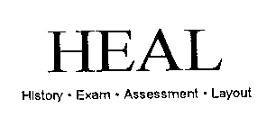 HEAL HISTORY · EXAM · ASSESSMENT · LAYOUT