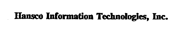 HANSCO INFORMATION TECHNOLOGIES, INC.