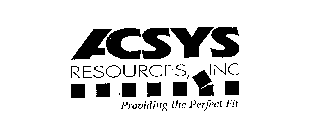 ACSYS RESOURCES, INC. PROVIDING THE PERFECT FIT