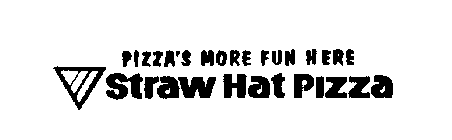 PIZZA'S MORE FUN HERE STRAW HAT PIZZA