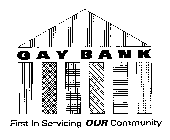 GAY BANK FIRST IN SERVICING OUR COMMUNITY