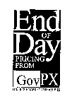 END OF DAY PRICING FROM GOVPX THE BENCHMARK FOR TREASURIES