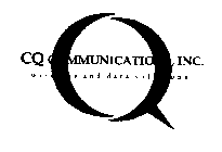 CQ COMMUNICATIONS, INC. WIRELESS AND DATA SOLUTIONS