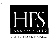 HFS INCORPORATED VALUE THROUGH VISION