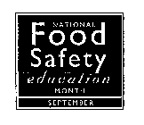 NATIONAL FOOD SAFETY EDUCATION MONTH SEPTEMBER