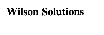 WILSON SOLUTIONS