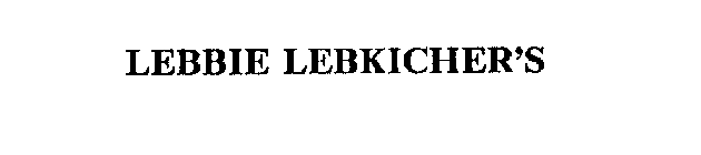 LEBBIE LEBKICHER'S