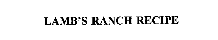 LAMB'S RANCH RECIPE