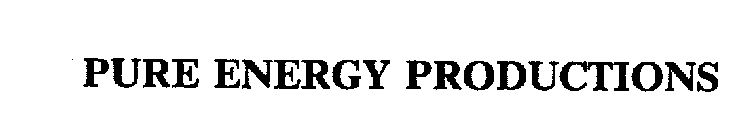 PURE ENERGY PRODUCTIONS