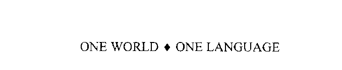ONE WORLD-ONE LANGUAGE