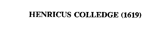 HENRICUS COLLEDGE (1619)