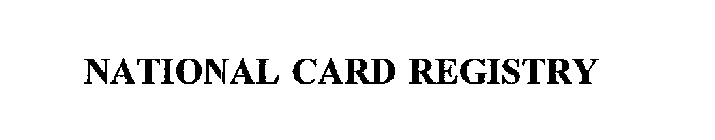 NATIONAL CARD REGISTRY