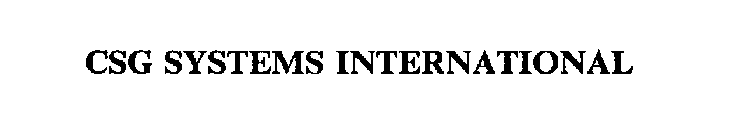 CSG SYSTEMS INTERNATIONAL