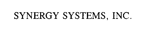 SYNERGY SYSTEMS, INC.