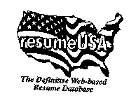 RESUMEUSA THE DEFINITIVE WEB-BASED RESUME DATABASE