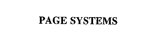 PAGE SYSTEMS
