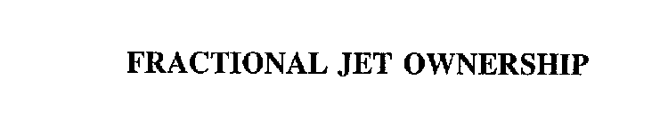 FRACTIONAL JET OWNERSHIP