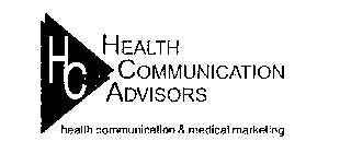 HC HEALTH COMMUNICATION ADVISORS HEALTH COMMUNICATION & MEDICAL MARKETING