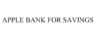 APPLE BANK FOR SAVINGS