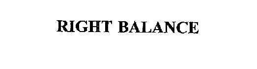 RIGHT BALANCE