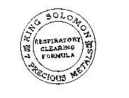 KING SOLOMON PRECIOUS METALS RESPIRATORY CLEARING FORMULA