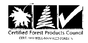 CERTIFIED FOREST PRODUCTS COUNCIL CERTIFIED WELL-MANAGED FORESTS