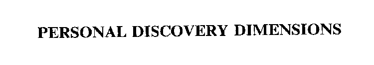 PERSONAL DISCOVERY DIMENSIONS