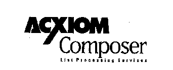 ACXIOM COMPOSER LIST PROCESSING SERVICES