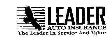 LEADER AUTO INSURANCE THE LEADER IN SERVICE AND VALUE