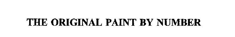 THE ORIGINAL PAINT BY NUMBER