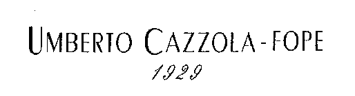 UMBERTO CAZZOLA-FOPE 1929