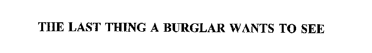 THE LAST THING A BURGLAR WANTS TO SEE