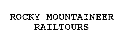 ROCKY MOUNTAINEER RAILTOURS