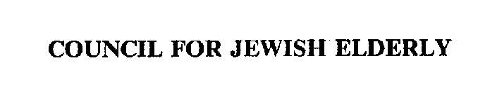 COUNCIL FOR JEWISH ELDERLY