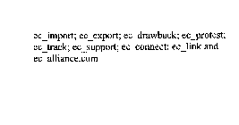 EC_IMPORT; ECEXPORT; EC_DRAWBACK; EC_PROTEST; EC_TRACK; EC_SUPPORT; EC_CONNECT; EC_LINK AND ECALLIANCE.COM